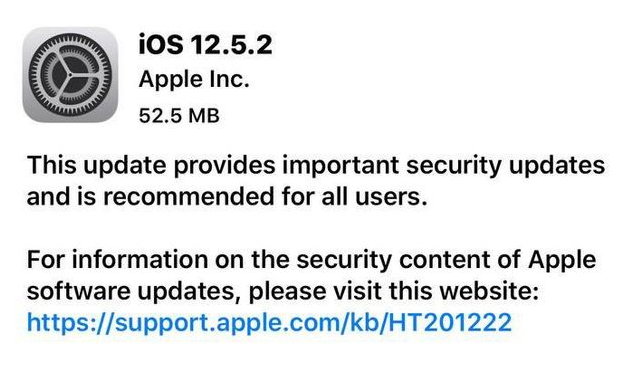 玛纳斯苹果手机维修分享iOS12.5.2发布，建议所有老苹果用户安装 